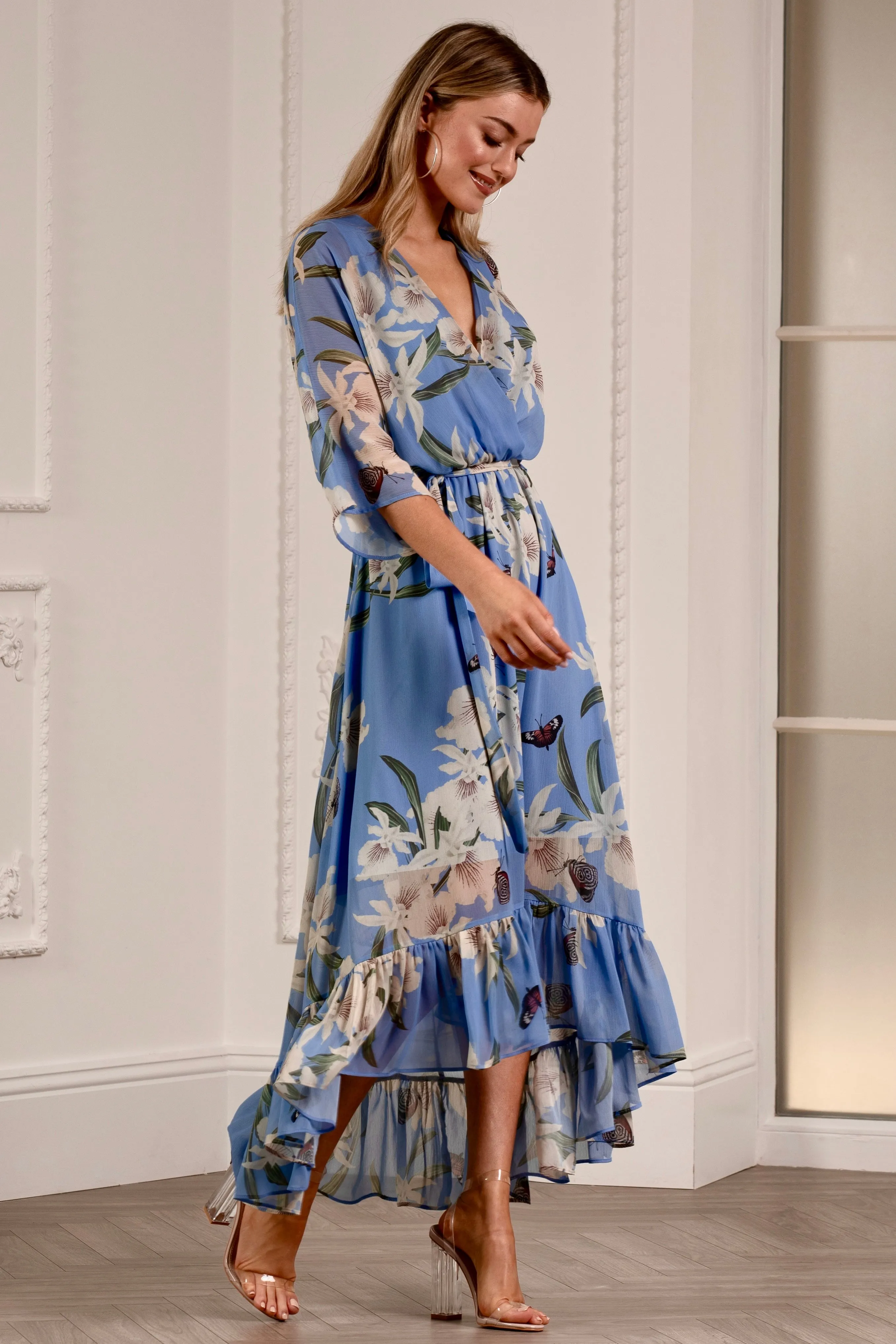 Urban Touch Kimono Wrap Floral Dress