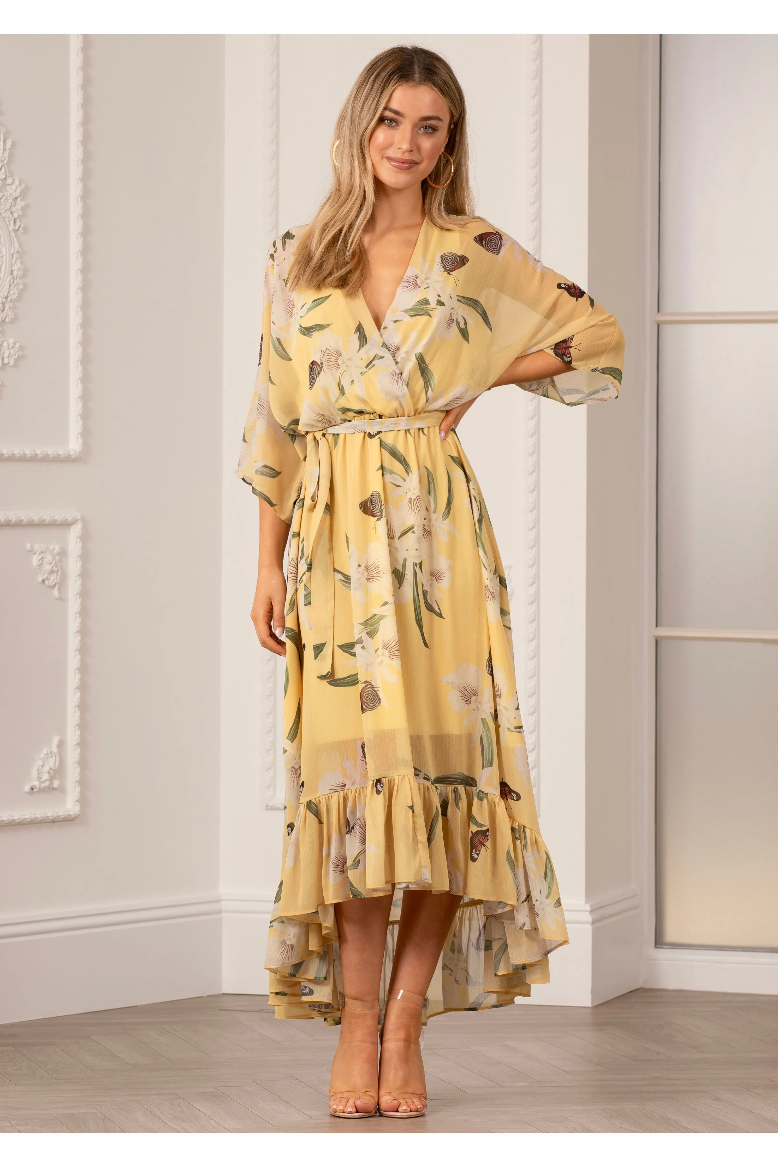 Urban Touch Kimono Wrap Floral Dress