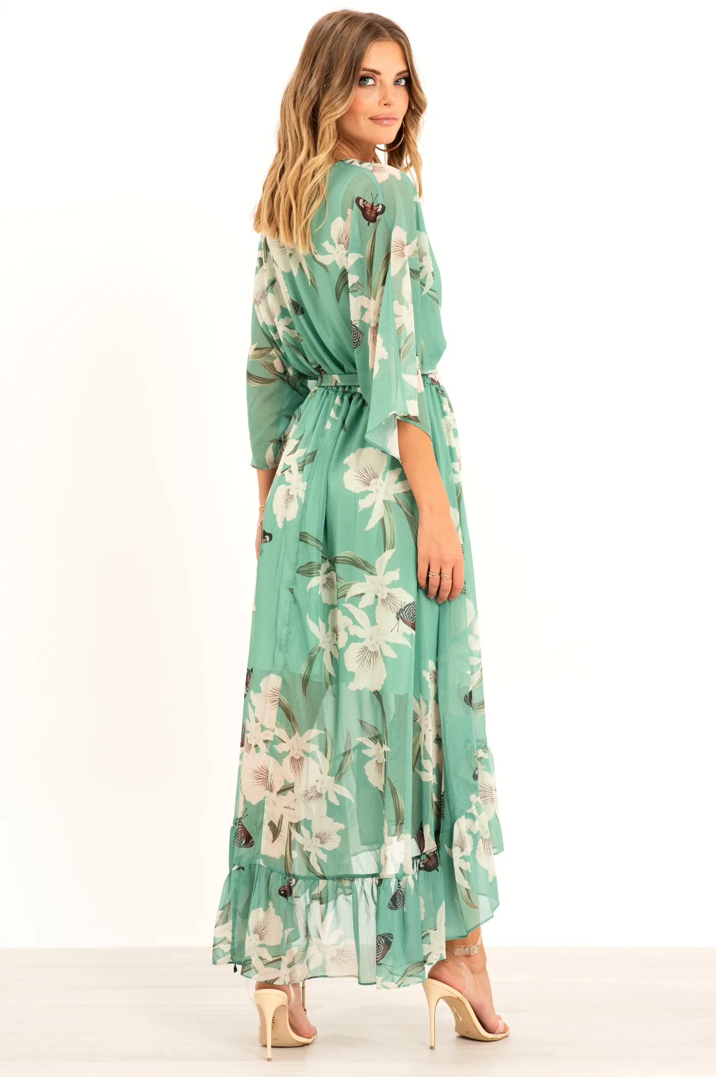 Urban Touch Kimono Wrap Floral Dress