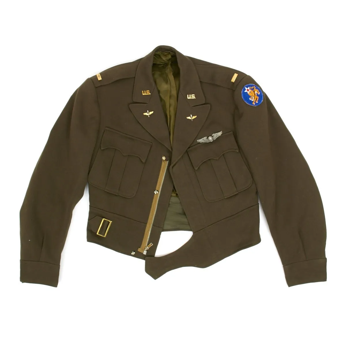 U.S. WWII Army Air Force Flying Tigers Named Uniform Set with Carl Spaatz Signed Determination of Death Letter