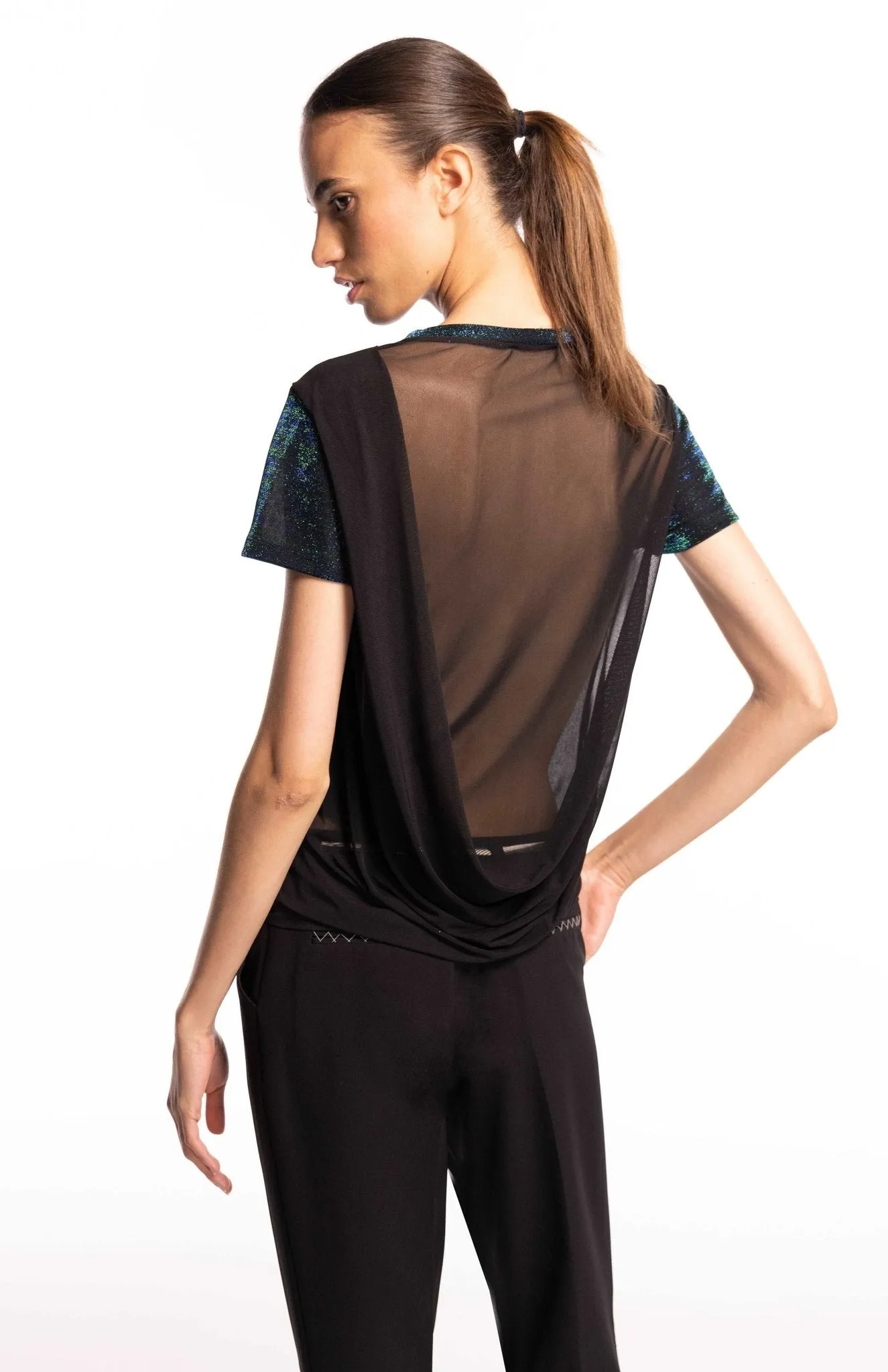 Veeta Glam | Urban Glam: Draped Sheer Back Tee