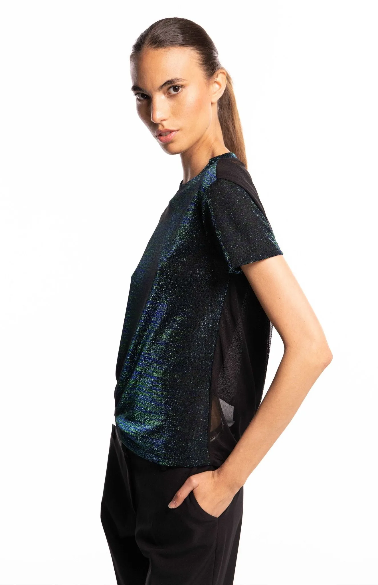 Veeta Glam | Urban Glam: Draped Sheer Back Tee