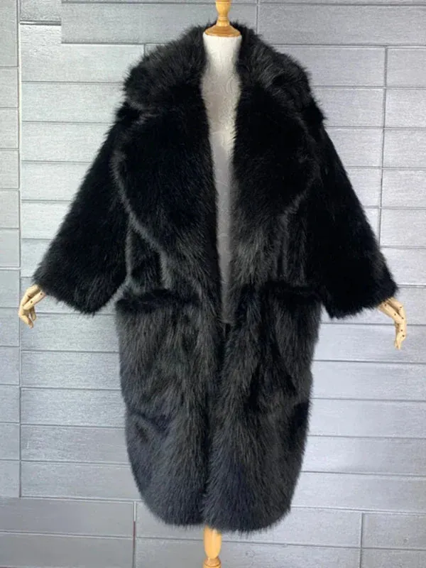 Wenkouban-Winter outfits Christmas Black Friday Winter Thick Soft Shaggy Oversized Faux Fur Long Coat