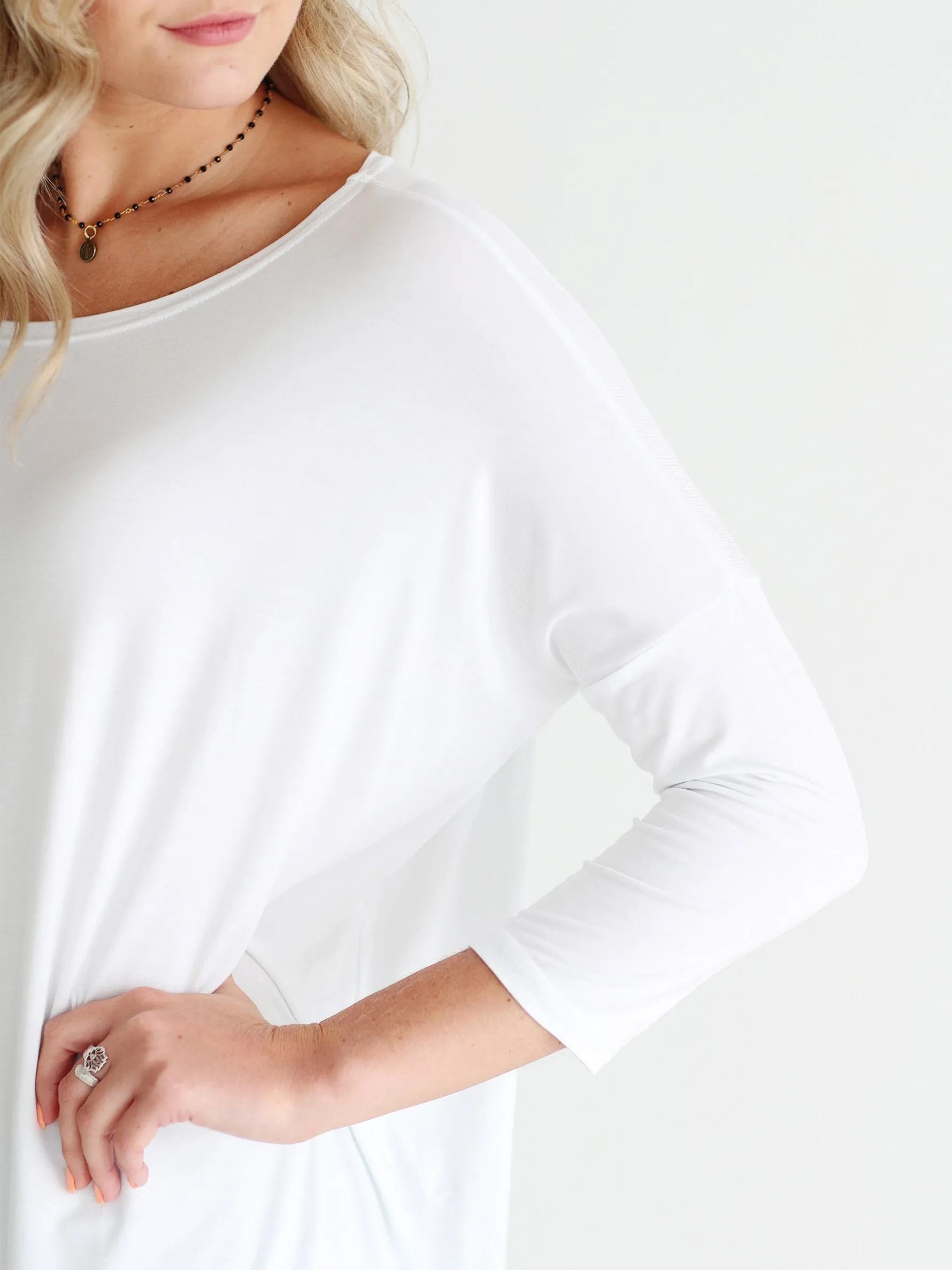 White 3/4 Sleeve Tunic