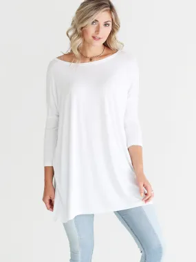 White 3/4 Sleeve Tunic