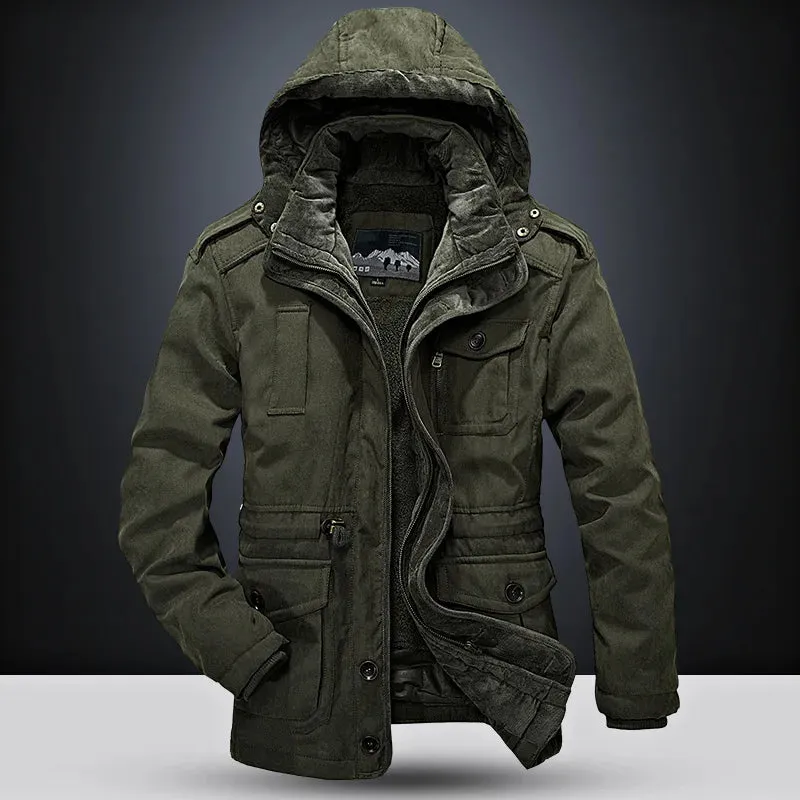 Winter Men's Pile Jacket Outdoor Coat Men's Thermal Hooded Casual Coat Thermal Thick Jacket Men Military New Jacket Parkas