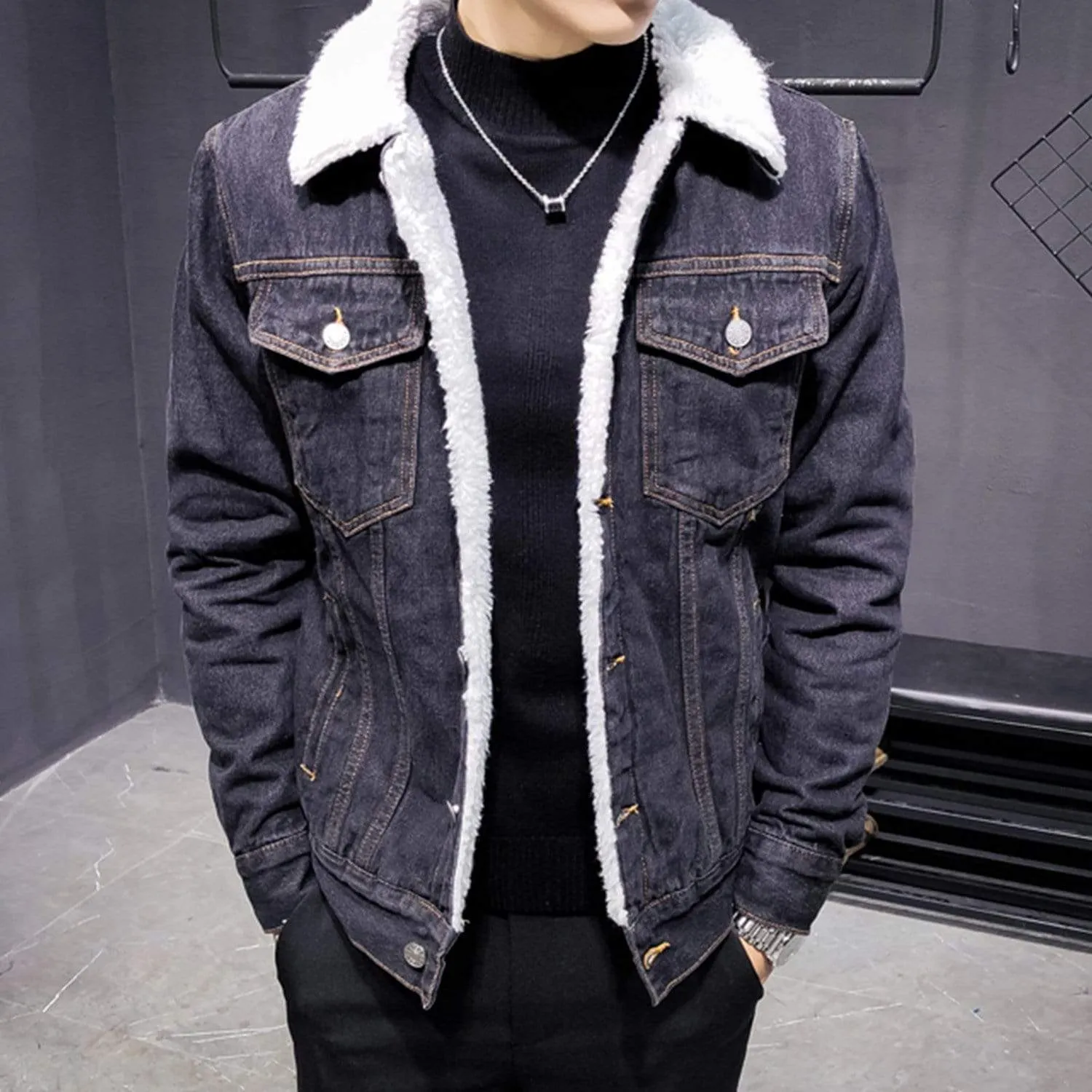 WLS Solid Color Denim Jacket