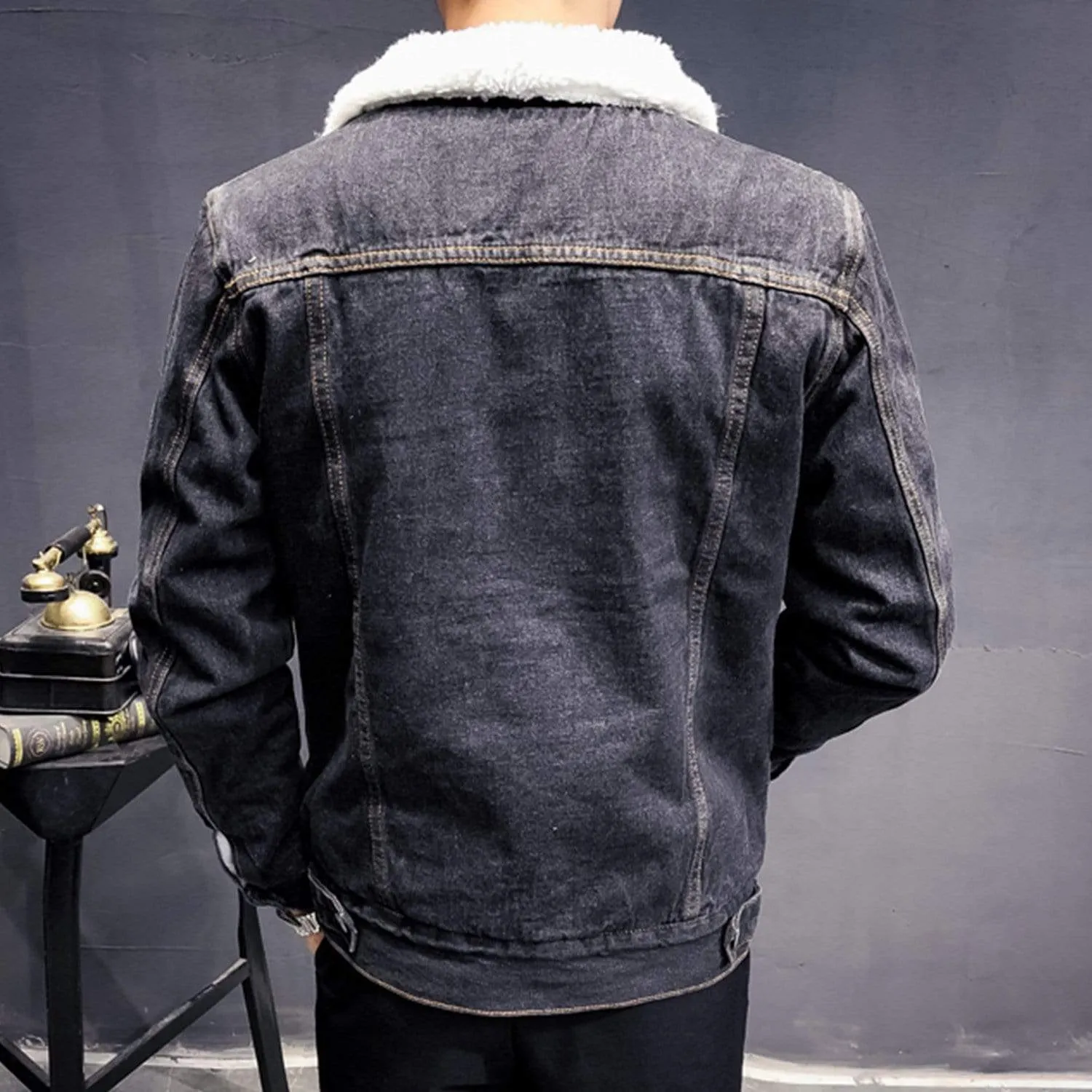 WLS Solid Color Denim Jacket