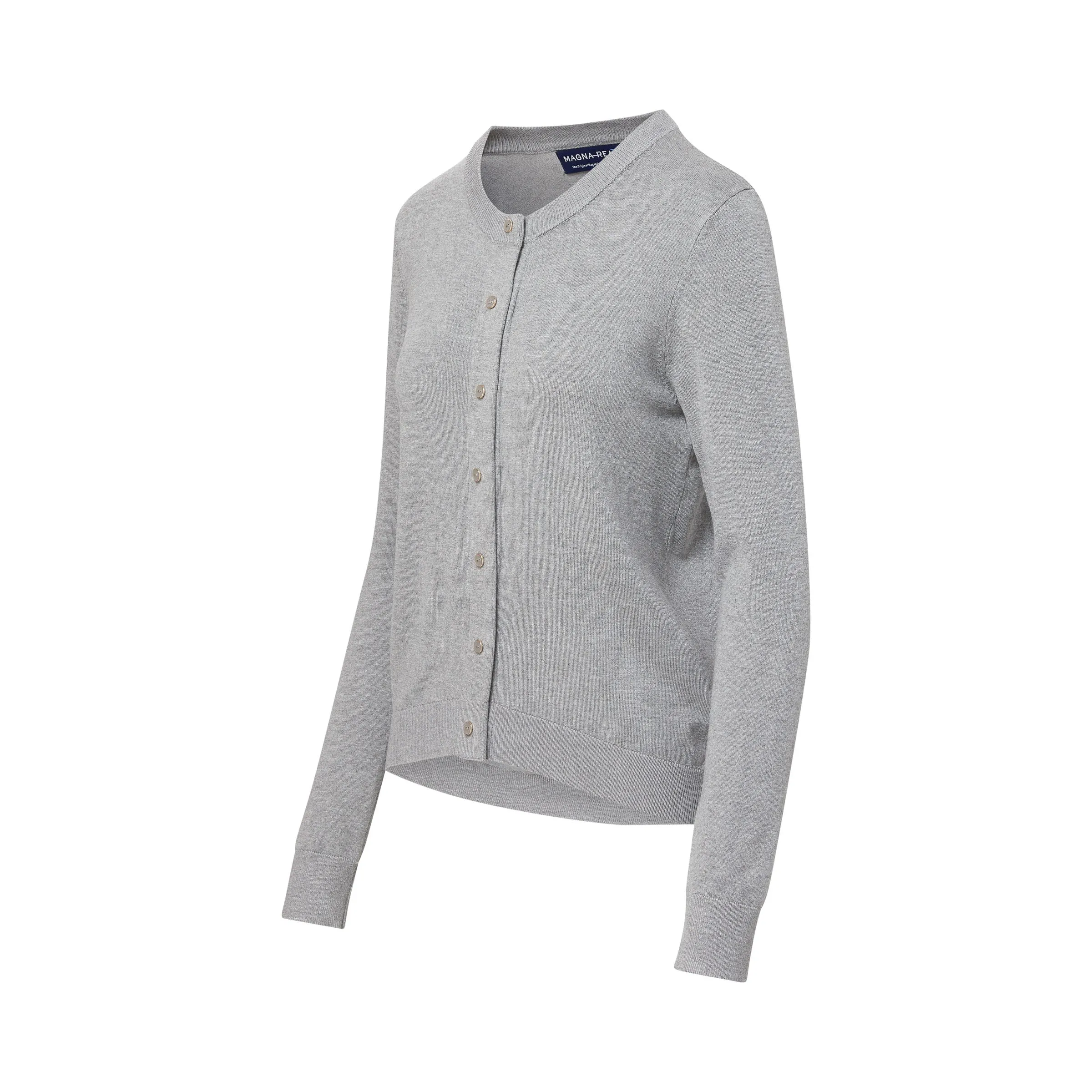 Women's Adaptive Magnetic Front Knit Cardigan Sweater In Grey