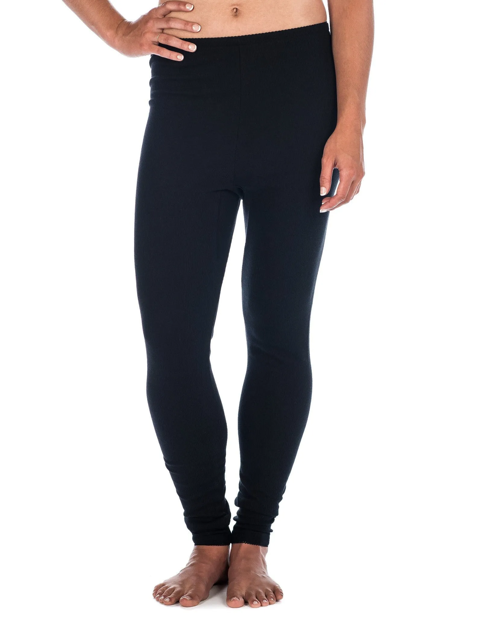 Women's Classic Waffle Knit Thermal Long John Pants