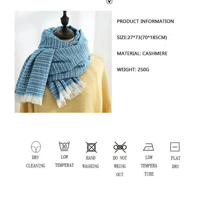 Women's Fall Winter Scarf Classic Tassel Plaid Scarf Warm Soft Chunky Large Blanket Wrap Shawl Scarves