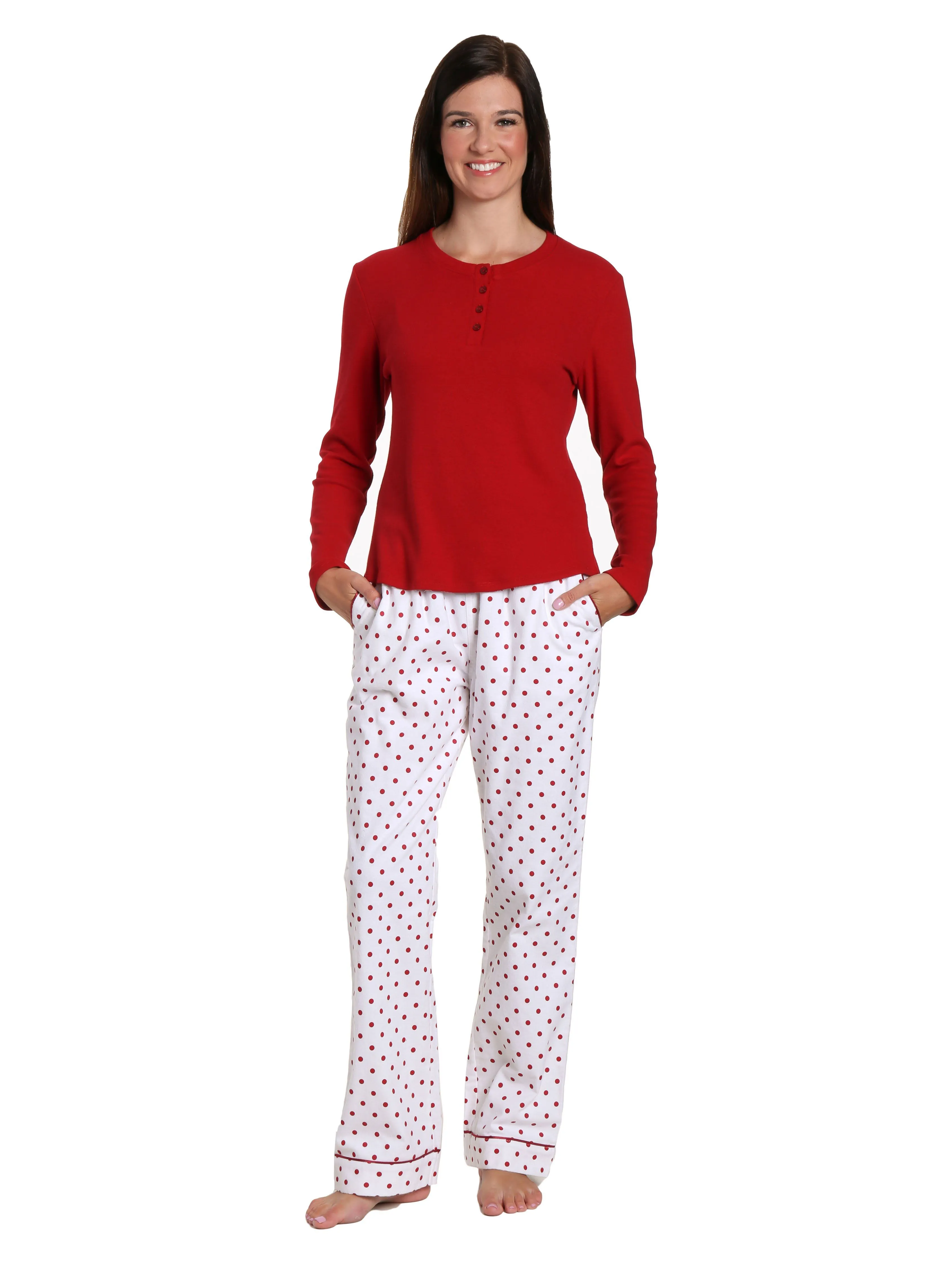 Womens Premium 100% Cotton Flannel/Thermal Loungewear Set