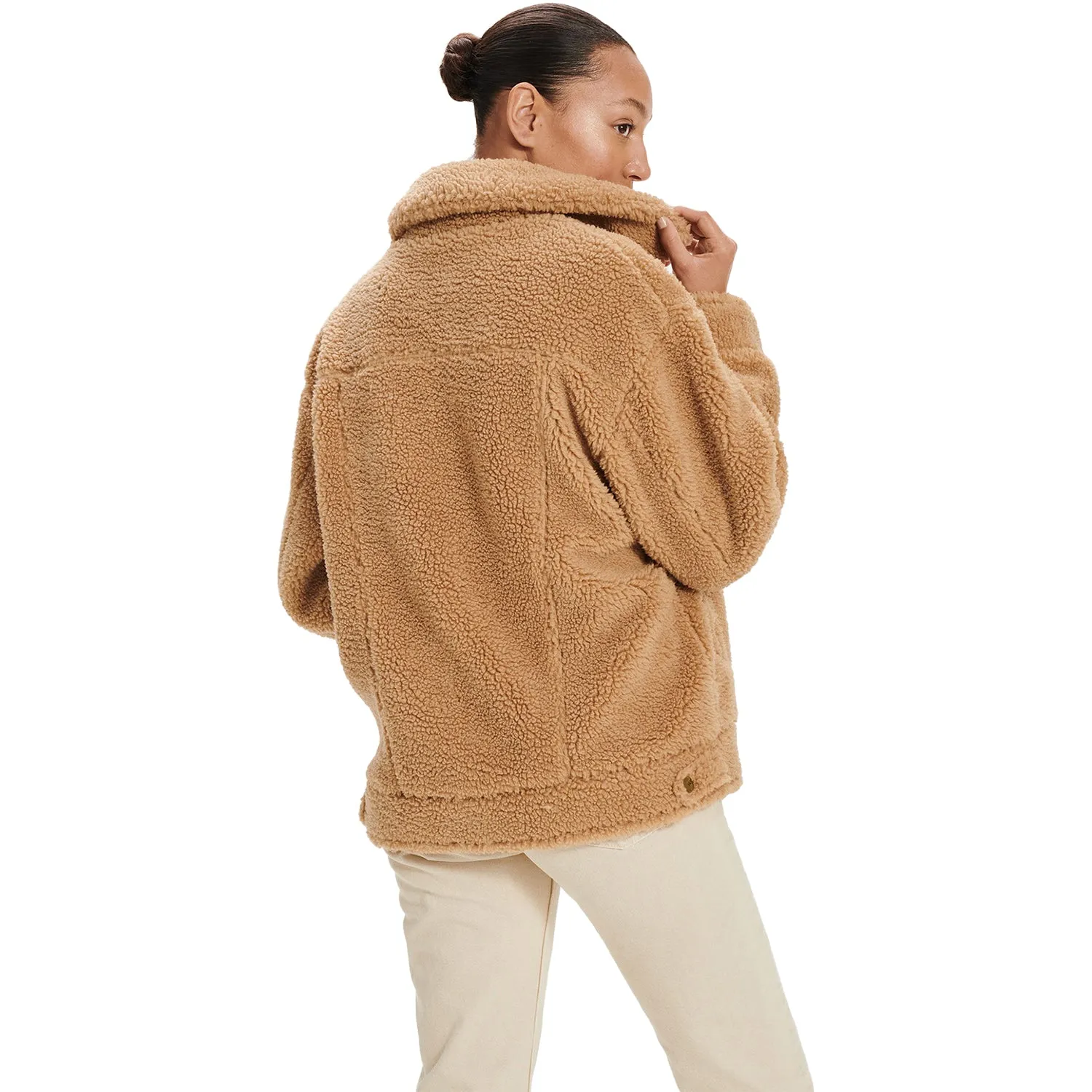 Women's UGG Frankie Sherpa Trucker Jacket Camel Synthetic