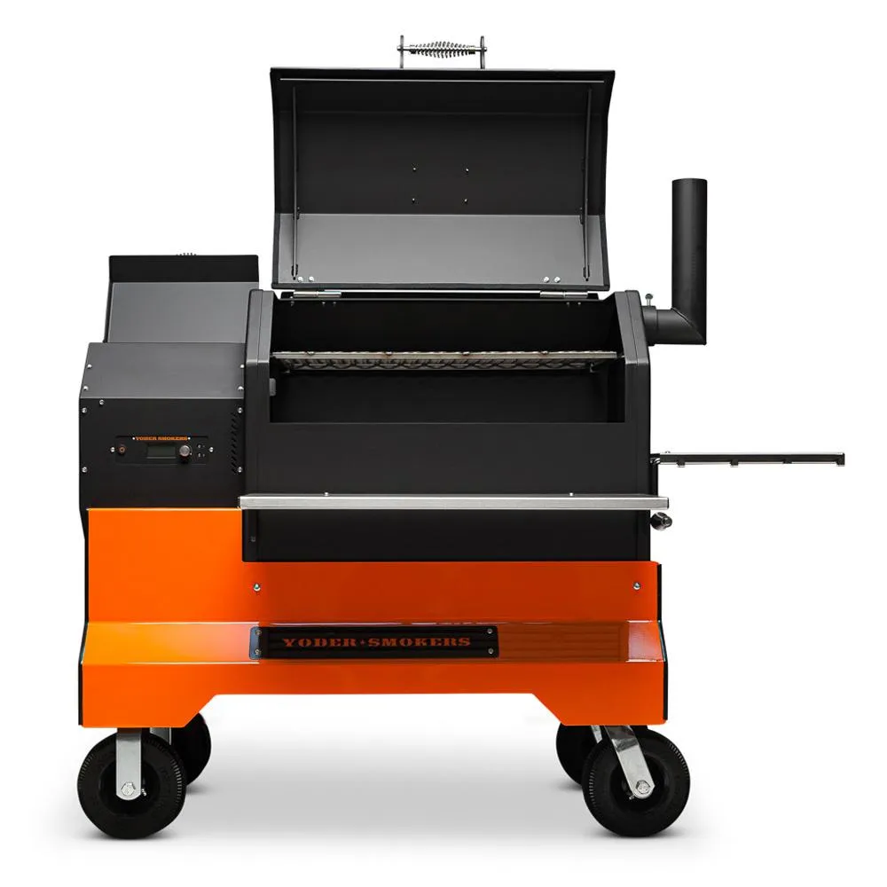 Yoder Smokers YS640S Competition Cart Pellet Grill, 10" Wheels and Stainless Shelves