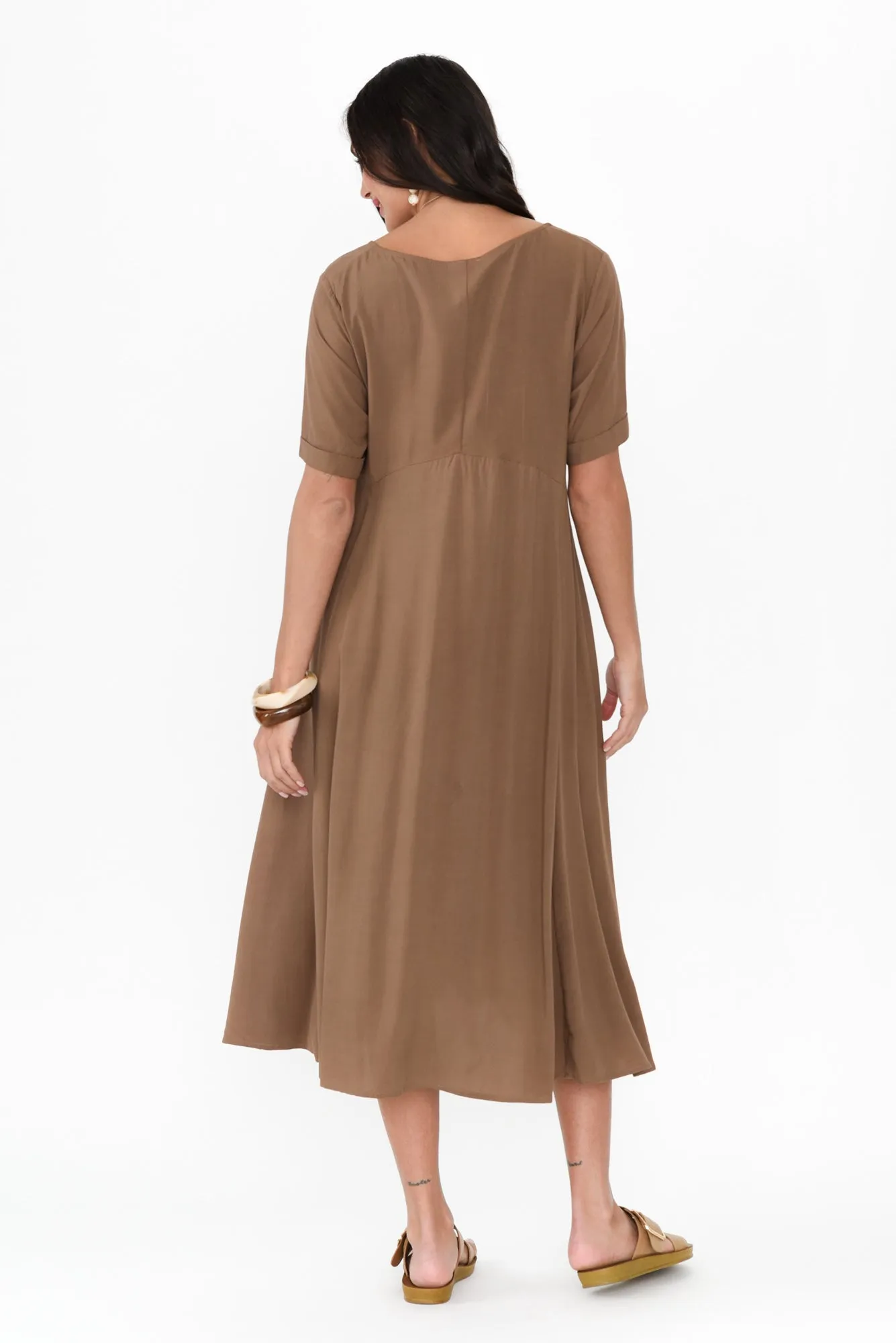 Zaelia Chocolate Crescent Dress